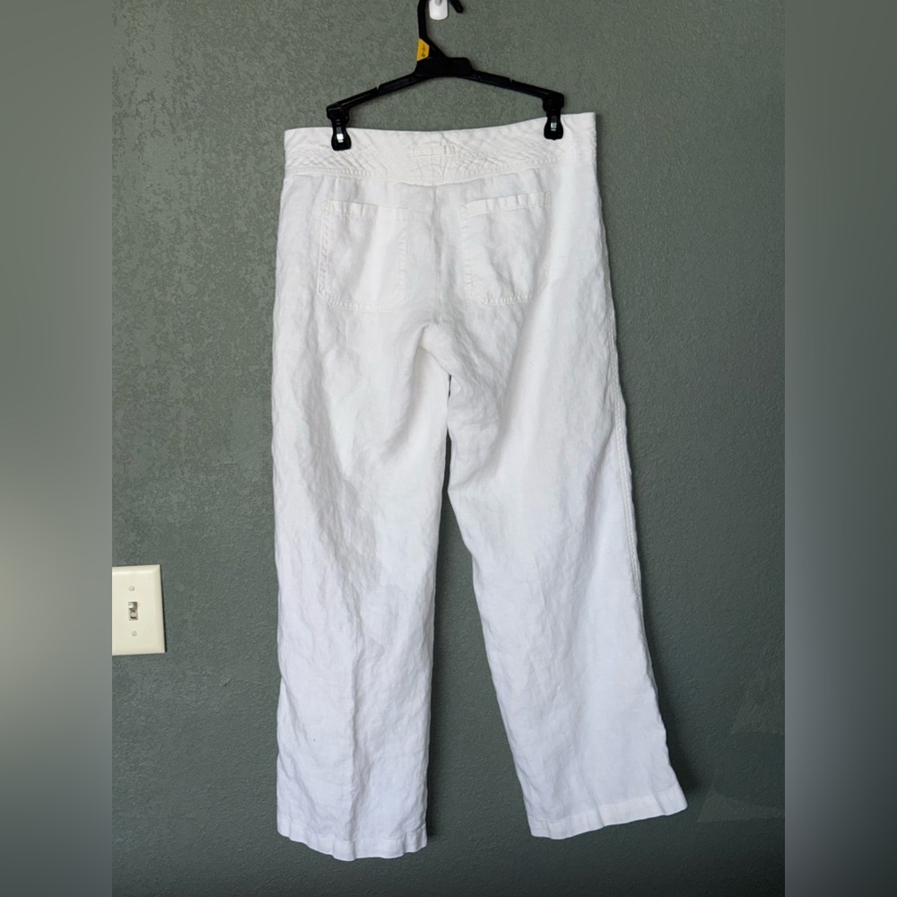 White Drawstring Linen Pants - image 2